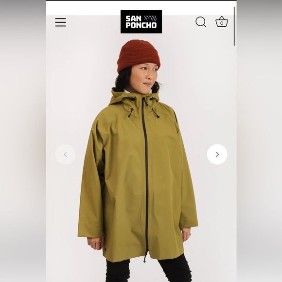 Unisex San Poncho Legacy Waterproof Jacket in Habanero - Picture 13 of 16